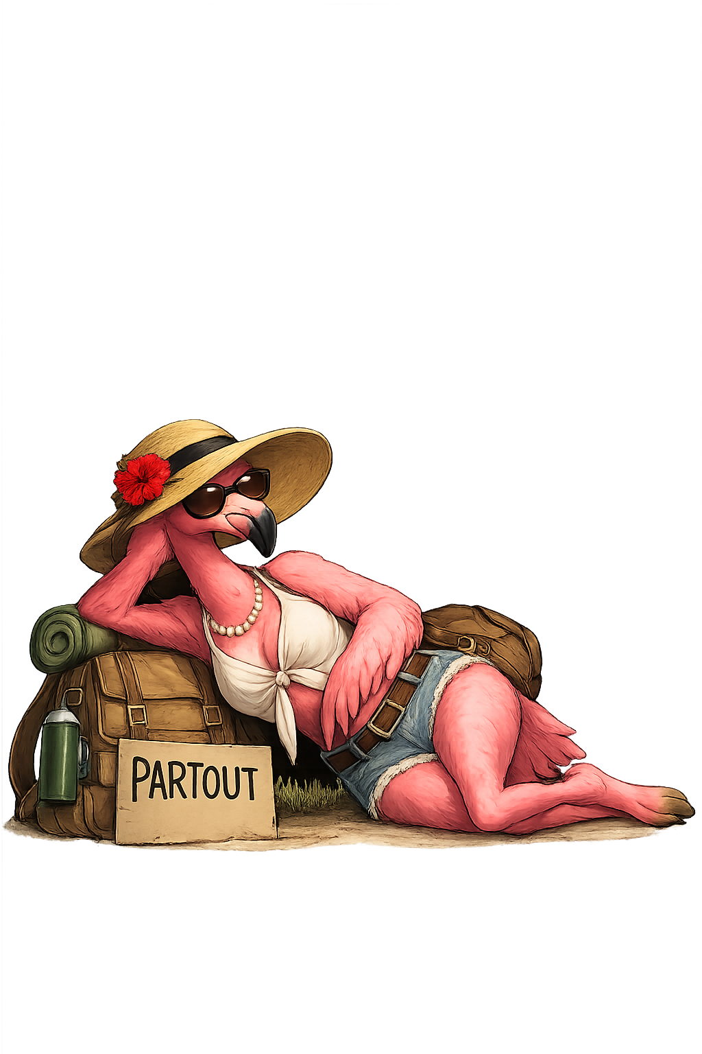 Flamant rose voyageur